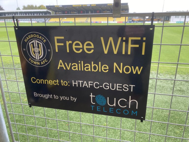 Internet, Network, WiFi and CCTV all now connected at Harrogate Town by Touch Telecom